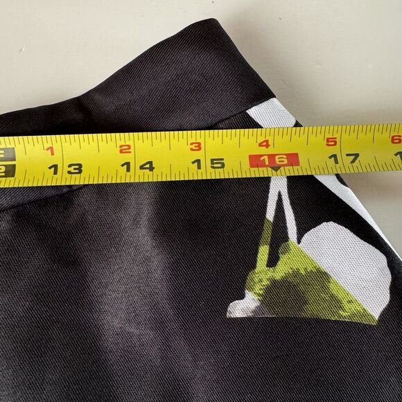 Lane Bryant Women's Full Circle Skirt Black White Lime Block Knee Size 14 - Picture 9 of 11